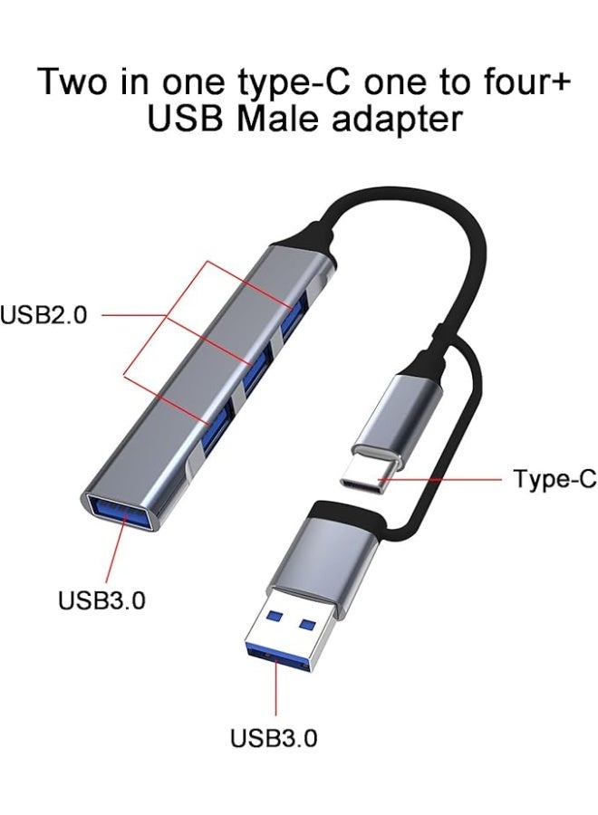 USB-C Hub, USB 3.0 Hub 4 Ports Data Hub Ultra Slim Multiport USB 3.0 5Gbps High Speed Compatible with Matebook PC Type-C Tablet, Surface Pro, Notebook PC, USB Flash Drives etc. - Image 3