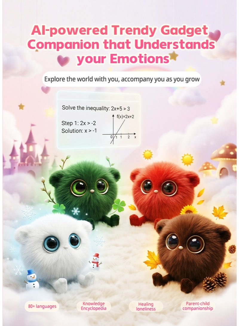 AI Plush Toy 02 Brown AI Smart Plush Toy for Kids ChatGPT AI Companion Robot 69 Languages Voice Interaction Storytelling Learning Assistant Emotional Support Toy Birthday Gift - Image 2