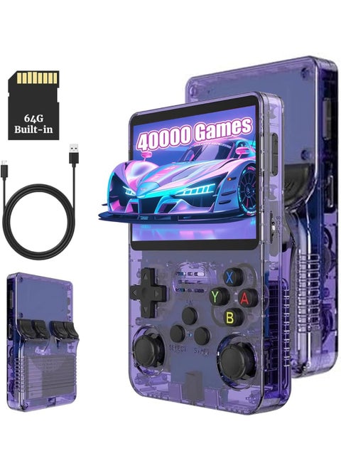 R36S Retro Handheld Game Console 64GB with 18000+ Games, 3.5" IPS Screen, Portable Linux Video Game Player, Pocket Emulator Console for Arcade, NES, PS1, GBA, MAME, and More Classic Games