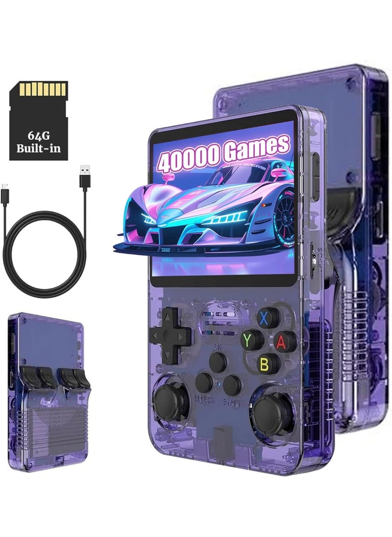 SMARTX R36S Retro Handheld Game Console 64GB with 18000+ Games, 3.5" IPS Screen, Portable Linux Video Game Player, Pocket Emulator Console for Arcade, NES, PS1, GBA, MAME, and More Classic Games  - Image 1