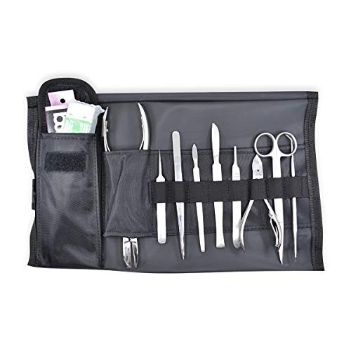 DR Instruments 10FK Ultimate Coral Fragging and Coral Propagation Kit for Reef Hobbyists 19 Pcs Rollup case Stainless Steel Instruments