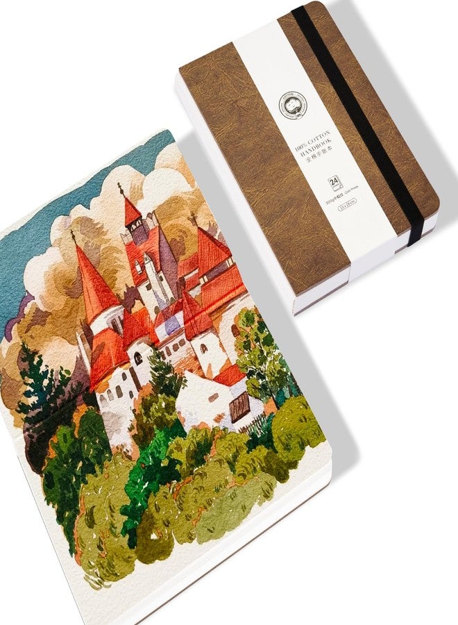 Lightwish Watercolor Journal, 100% Cotton Cold Press Watercolor Paper,140lb/300gsm Acid-Free, 24 Sheets 5.12x7.48” Sketchbook for Adults, Students - Image 1