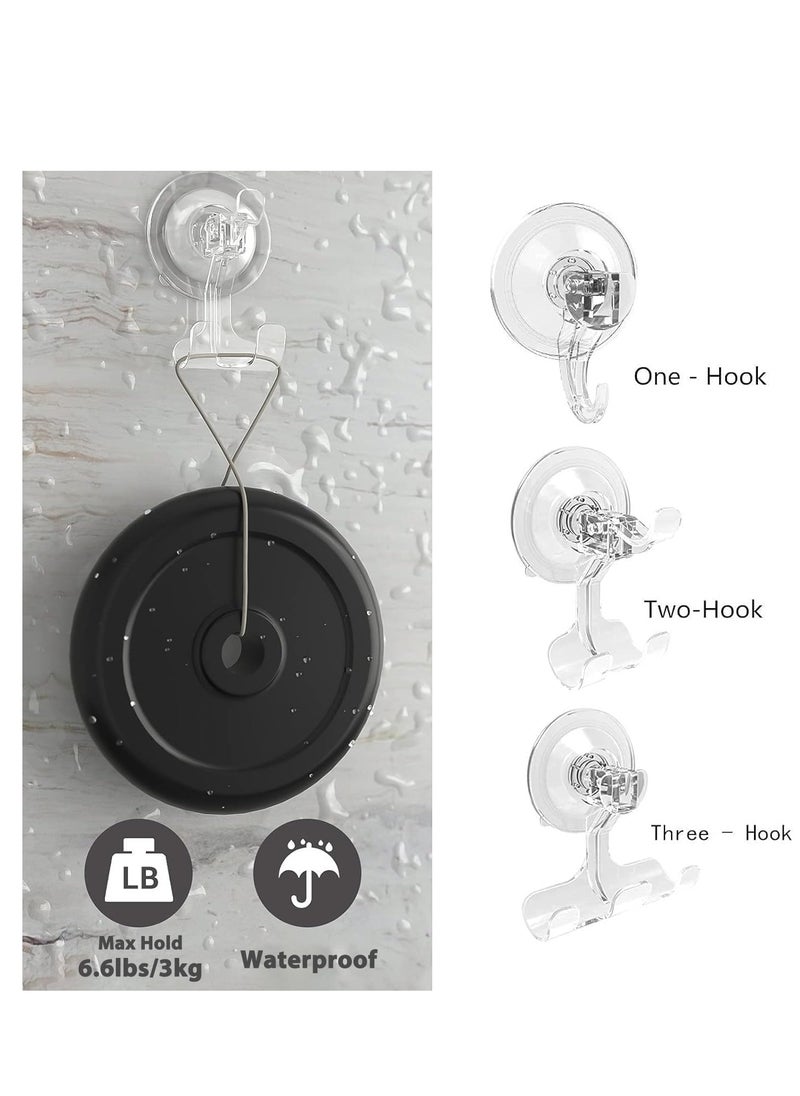 SYOSI Powerful Vacuum Suction Cup Hooks, Reusable Waterproof Shower Hook, 4Pcs Vacuum Suction Hooks - Razor Holder - Wreath Hook - Multi-Use for Bathroom Kitchen Office  - Image 2
