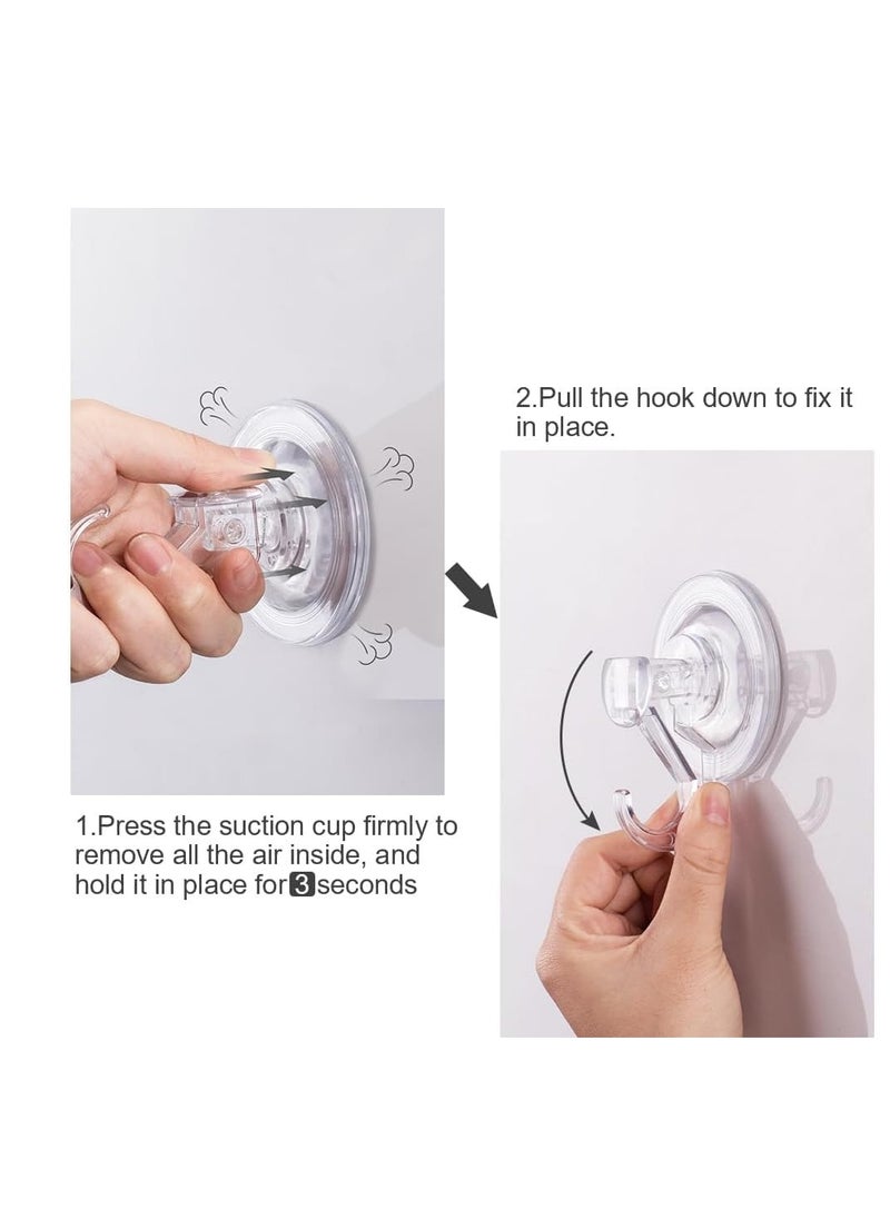 SYOSI Powerful Vacuum Suction Cup Hooks, Reusable Waterproof Shower Hook, 4Pcs Vacuum Suction Hooks - Razor Holder - Wreath Hook - Multi-Use for Bathroom Kitchen Office  - Image 3