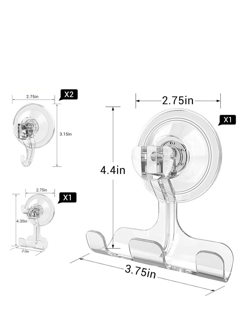 SYOSI Powerful Vacuum Suction Cup Hooks, Reusable Waterproof Shower Hook, 4Pcs Vacuum Suction Hooks - Razor Holder - Wreath Hook - Multi-Use for Bathroom Kitchen Office  - Image 4