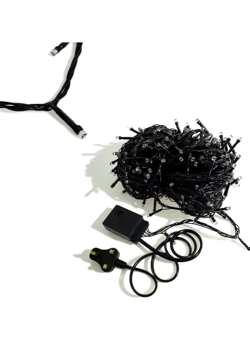 Generic 200 LEDs Fairy Lights, Colorful Lights Multi Modes 10M for Eid, Diwali, Party Home Decoration Black Wire (Colorful Lights)  - Image 1
