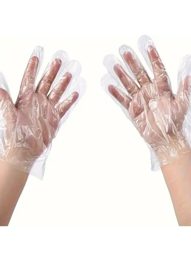 300300 Pieces or 600 Pieces Disposable Plastic Gloves 1 Pack Of 300 Tablets Transparent Durable Comfortable For Kitchen Bathroom Household Cleaning Dishwashing Hair Dyeing - Image 1