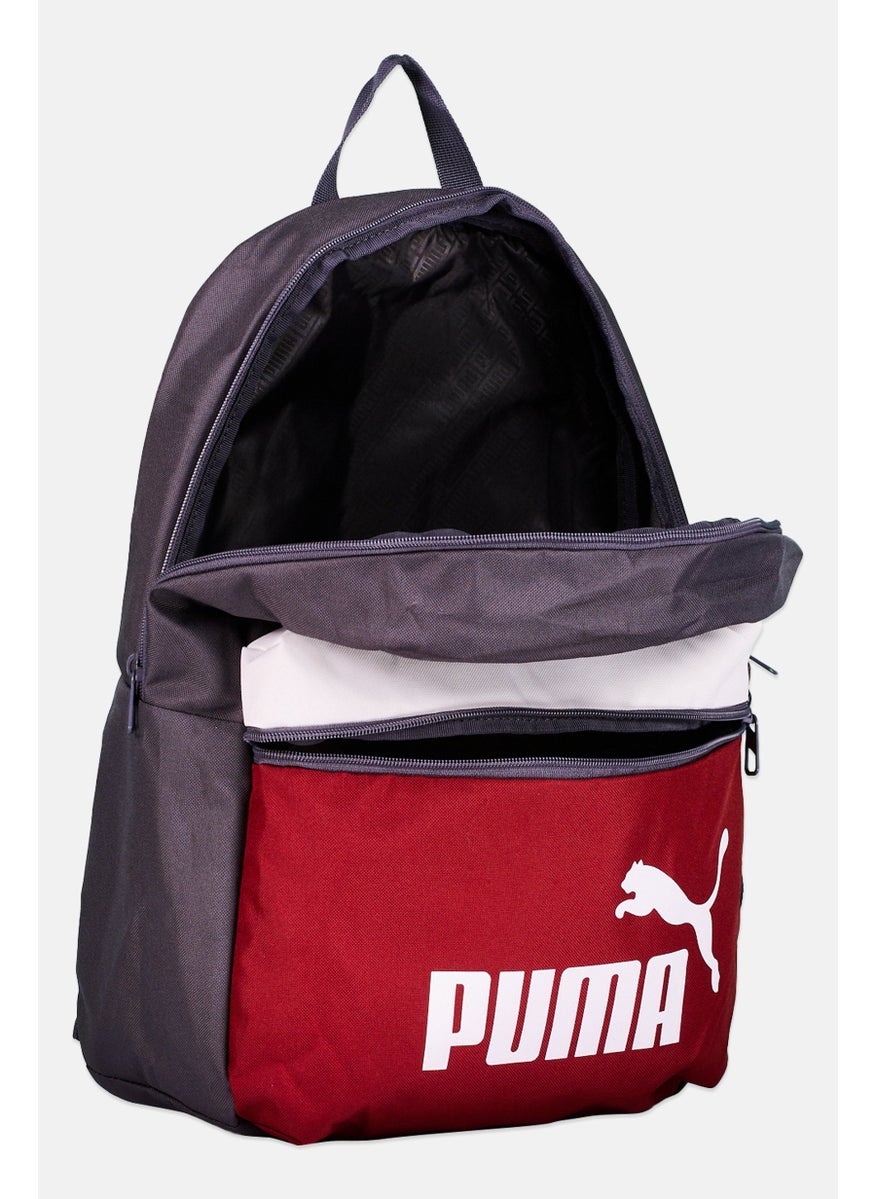 PUMA Men Brand Logo Backpack 44 H x 29 L x 13 W cm, Grey/Red  - Image 3