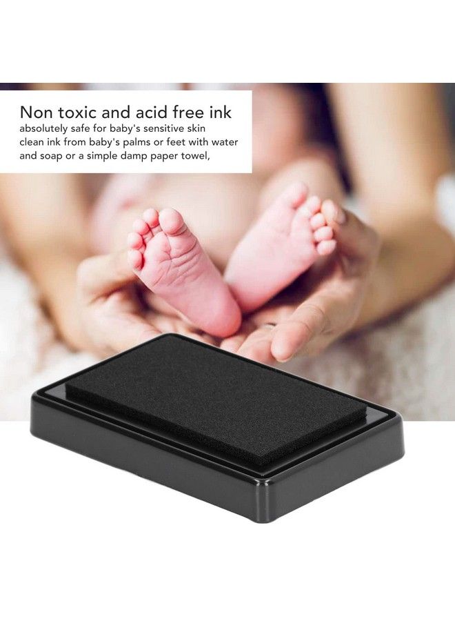 TOPINCN Baby Footprint Ink Pad Ink Pad For Baby Footprint Safe Baby Handprint Ink Pad With Paper Paw Print Pad Create Impressive Keepsake Stamp Baby Shower Registry Gift(Black Ink) - Image 3