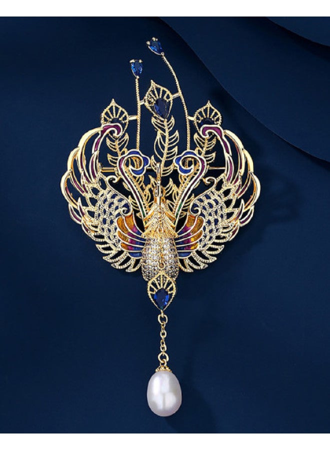 إيطالينا بروش Spring Phoenix، نسائي فاخر راقٍ، إحساس راقٍ، إكسسوار زهرة صدر البروش - Image 1