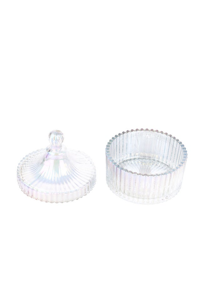 Royalford Multipurpose Glass Candy Jar RF12797 Elegant and Sleek, Durable and Long-Lasting Construction 10.5(d)x12.5 cm, Storage Box with Clear Lid and Body, Ideal for Sugar, Dry Fruits, Candies, Tea Leaves, Small Pantry Items - Image 3