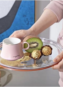 Generic Acrylic Serving Tray with Lid and Handle Round Portable Lunch Box for Food, Appetizers, Meals, Dried Fruits, Nuts, Insurance, Parties, Chocolates for Eid, Ramadan and Special Occasions  - Image 5
