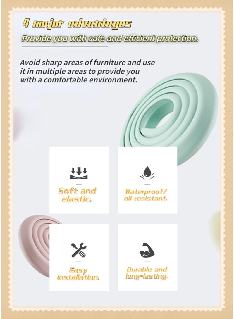 SOLARAE Table Anti-Collision Angle and Edge Protector, 2 Pack Baby Anti-Collision Edge Protector, Bed Ladder Pads Anti-Collision Strip, Thickened and Widened Anti-Collision Protection Strip, Beige - Image 4