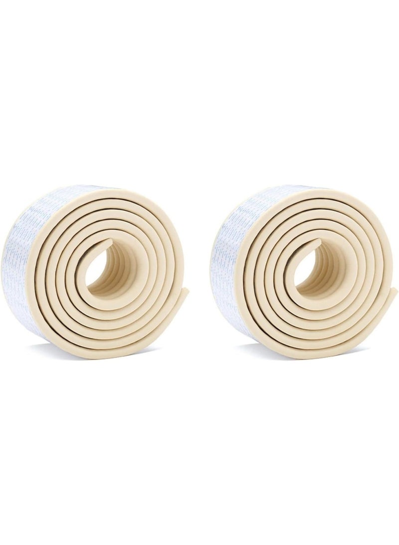 SOLARAE Table Anti-Collision Angle and Edge Protector, 2 Pack Baby Anti-Collision Edge Protector, Bed Ladder Pads Anti-Collision Strip, Thickened and Widened Anti-Collision Protection Strip, Beige - Image 1