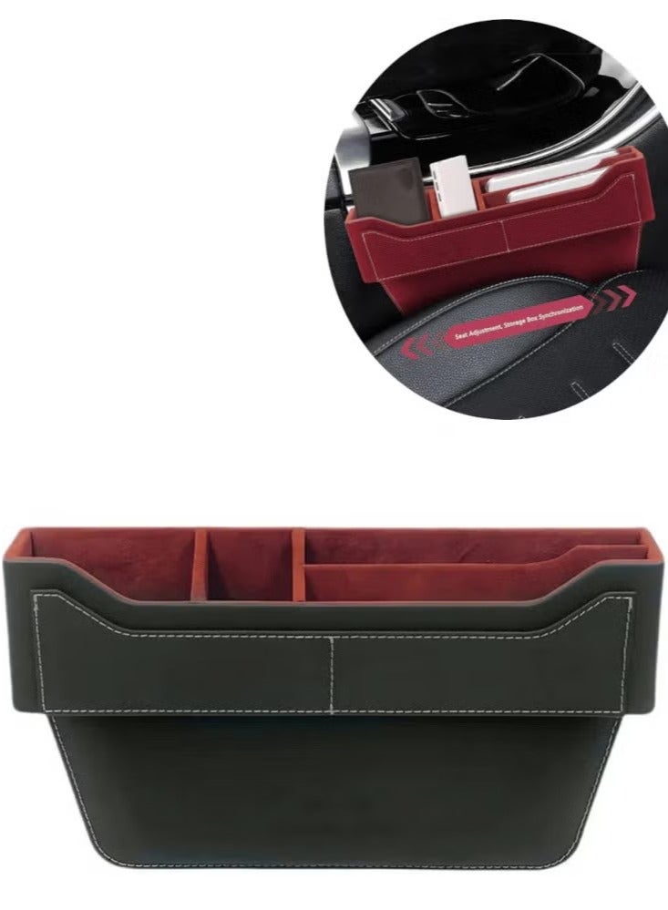 Light Luxury Car Seat Seam Storage Box Premium Leather, Large Capacity, Easy Installation, Multifunctional Design - Image 1