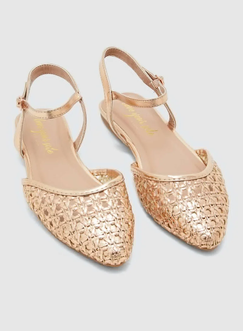 NEW LOOK Printed Ballerina - Rose Gold