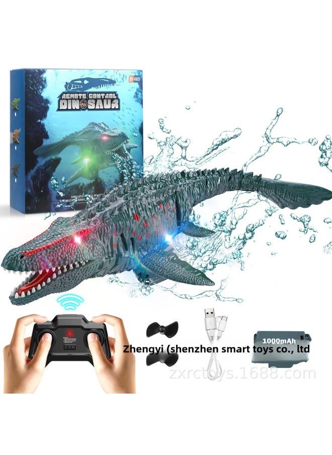 Remote Control Dragon Dinosaur 2.4g Remote Control Boat Children's Toy Summer Water Toy Modular Battery Toy-Color:Blue  - Image 1
