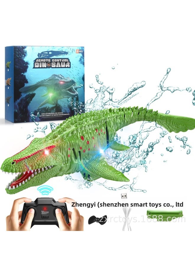 Remote Control Dragon Dinosaur 2.4g Remote Control Boat Children's Toy Summer Water Toy Modular Battery Toy-Color:Blue  - Image 2