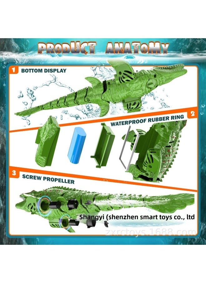 Remote Control Dragon Dinosaur 2.4g Remote Control Boat Children's Toy Summer Water Toy Modular Battery Toy-Color:Blue  - Image 5