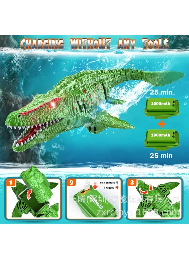 Remote Control Dragon Dinosaur 2.4g Remote Control Boat Children's Toy Summer Water Toy Modular Battery Toy-Color:Blue  - Image 3