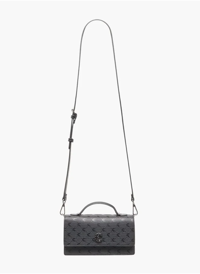 Le Confort Women Monogram Detail Crossbody Bag with Detachable Strap and Magnetic Closure Ramadan Collection