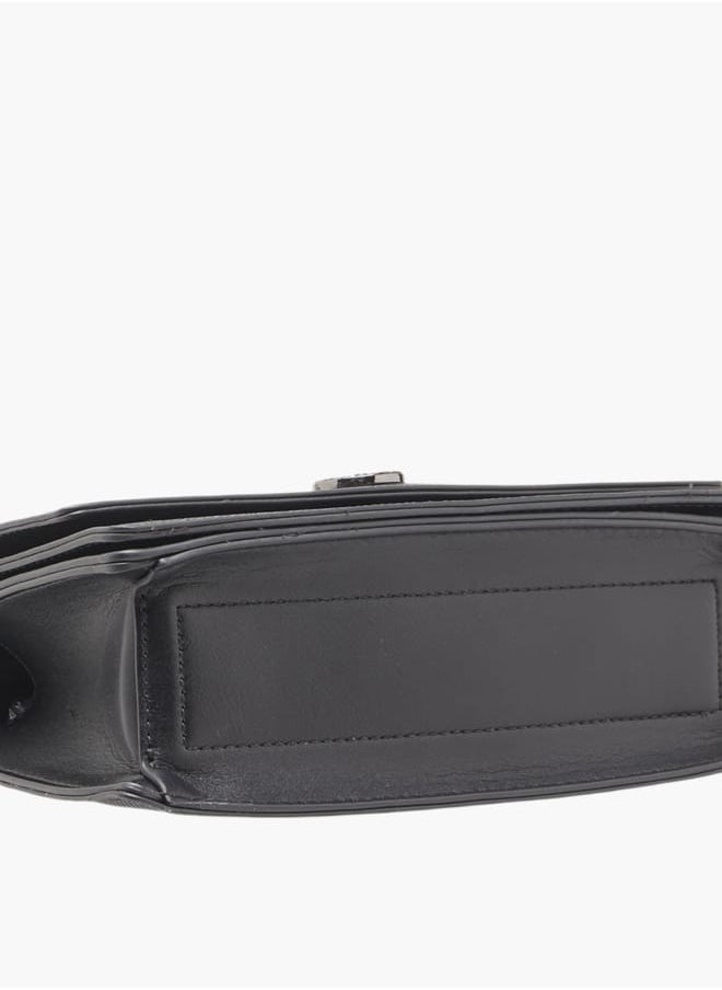 Le Confort Women Monogram Detail Crossbody Bag with Detachable Strap and Magnetic Closure  - Image 5