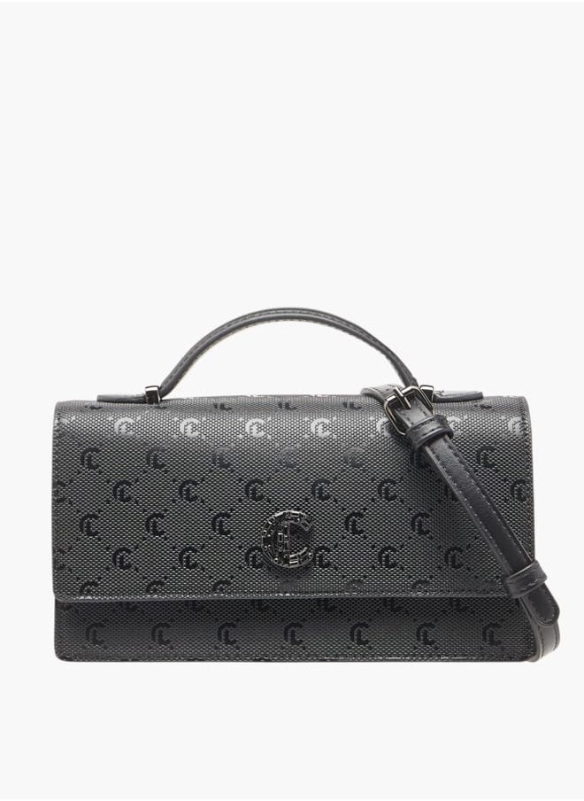 Le Confort Women Monogram Detail Crossbody Bag with Detachable Strap and Magnetic Closure  - Image 1