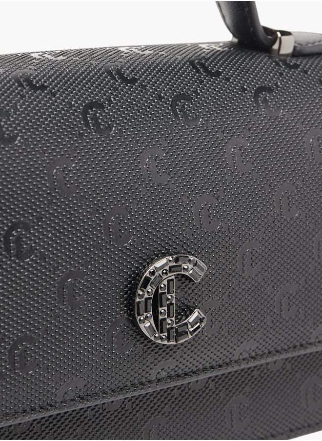 Le Confort Women Monogram Detail Crossbody Bag with Detachable Strap and Magnetic Closure  - Image 4