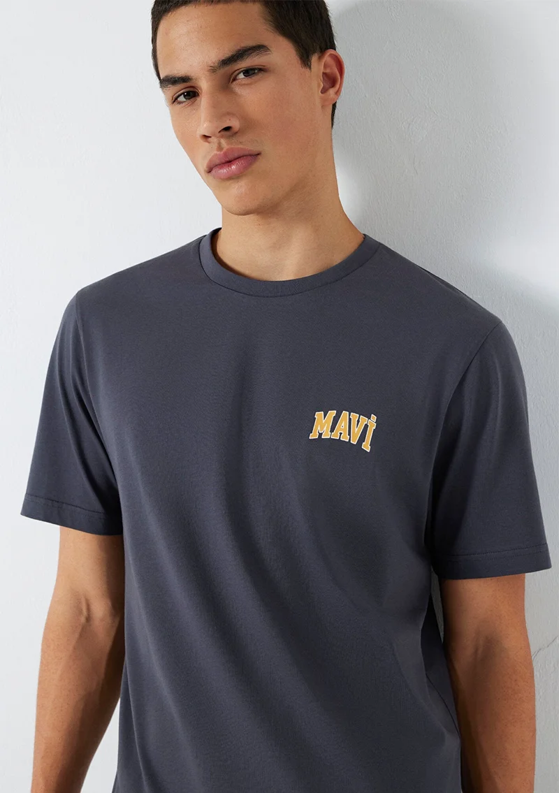 Mavi Mavi Logo Printed Grey T-Shirt