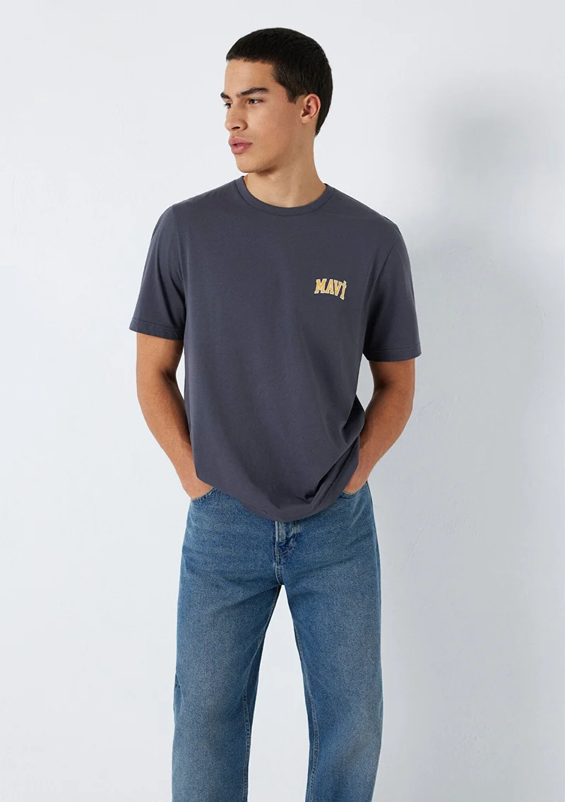 Mavi Mavi Logo Printed Grey T-Shirt