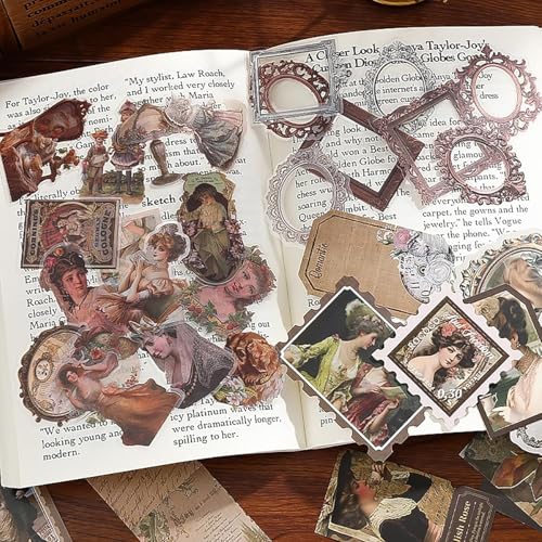 yifely Paper Vintage Aesthetic Scrapbook Kit Scrapbooking Supplies Kit with Bullet Junk Journal,Stationery,A6 Grid Notebook with Graph Ruled Page DIY Journaling Gift for (Vitorian Brown Y) - Image 5