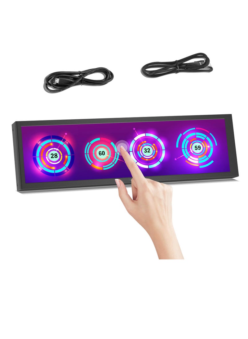 Excefore Portable Touch Screen Monitor Small, 8.8" HDMI Computer Temp Monitor, PC Temperature Display With Case, 10-Point IPS 60Hz PC Sensor Panel Display for Raspberry Pi Windows, Laptop AIDA64 CPU  - Image 1