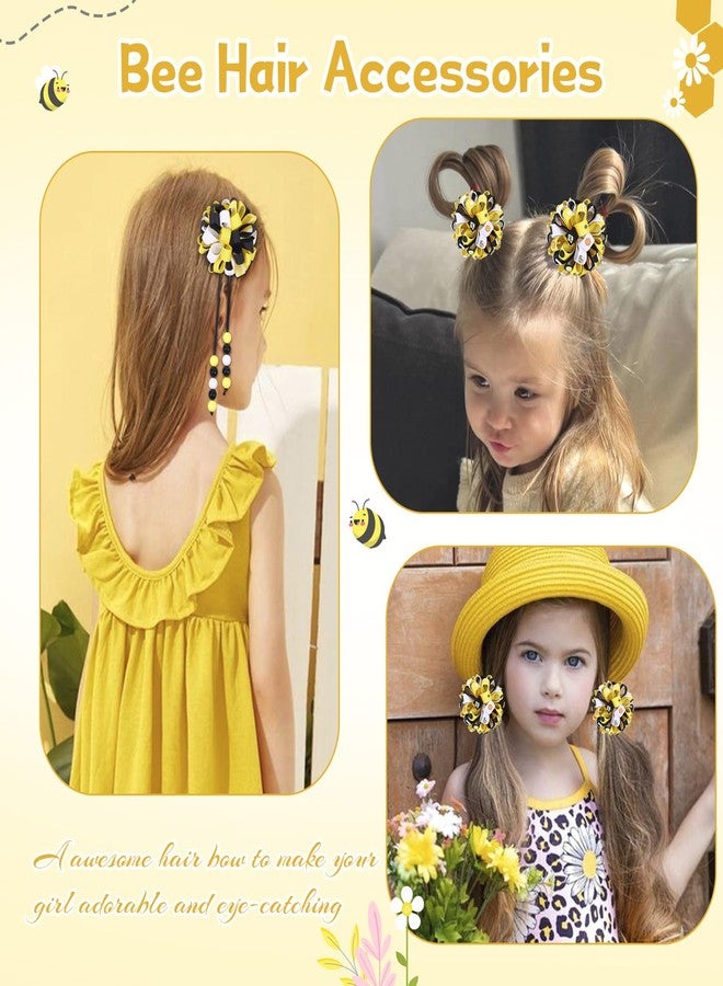 CN 4 Pcs Hair Bows for Girls Bows Bee Bows Hair Clips, Yellow Alligator Toddler Hair Bows for Infant Teens Girls Women Birthday Party Hair Accessories (Bee Yellow) - Image 5
