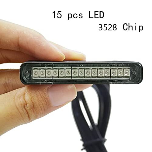 NBWDY 1Pcs 15 Red Leds Waterproof Motorcycle Led License Plate Light,Brake Stop Light,Tail Light,Trailer Light,Side Marker Light,Signal Warning Light for Motorcycle Scooter Bike ATV Car RV SUV - Image 2