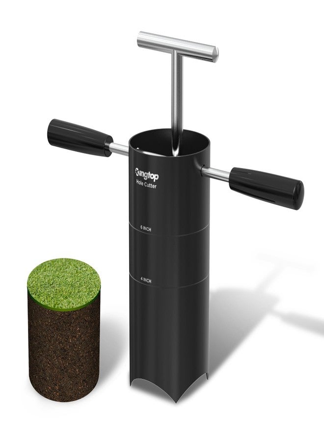 كينجتوب قاطع حفر جولف محمول من KINGTOP - مقبض قابل للفصل، حفار حفر قياسي من USGA مقاس 4 بوصات و6 بوصات - في الفناء الخلفي والحديقة ومساحة التدريب على وضع الجولف في الهواء الطلق - Image 1
