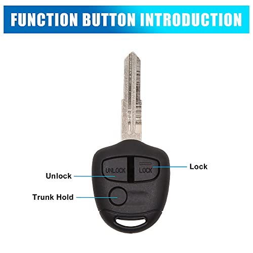 uxcell New 3 Buttons Blank Key Fob Remote Control Case Shell Replacement for Mitsubishi Lancer Outlander Colt EVO Mirage Grandis Shogun Galant - Image 5