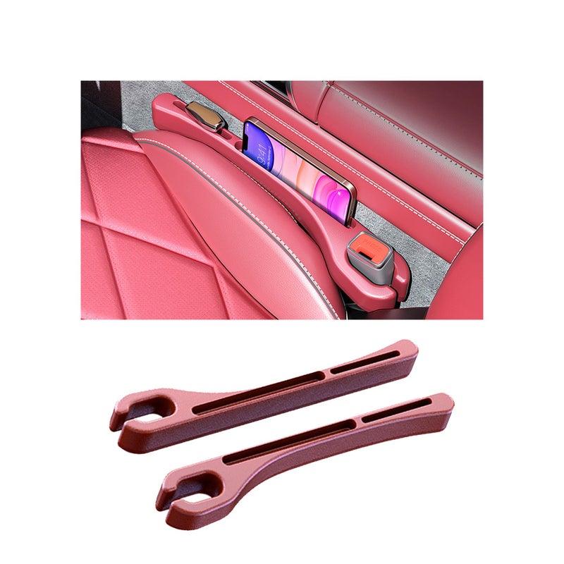 Jectam Car Seat Gap Filler, Leather Car Gap Filler Universal Fit for Most Cars and Trucks, Fill The Gap Between Seat and Consoles, Prevents Things from Falling Out, Pack of 2 PCS (Red) - Image 1