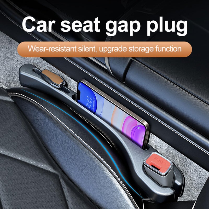 Jectam Car Seat Gap Filler, Leather Car Gap Filler Universal Fit for Most Cars and Trucks, Fill The Gap Between Seat and Consoles, Prevents Things from Falling Out, Pack of 2 PCS (Red) - Image 2