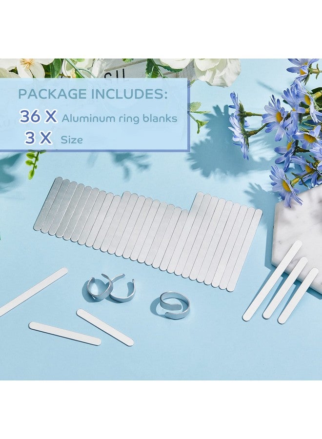 Shimeyao 36 Pack Aluminum Flat Ring Blanks Metal Stamping Blanks Ring Metal Strips Metal Stamping Supplies Jewelry Blanks For Diy Jewelry With Deburred Edge Ring Size 46 79 810 (Silver) - Image 3