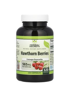Herbal Secrets Herbal Secrets, Hawthorn Berries, 565 mg, 120 Capsules  - Image 1