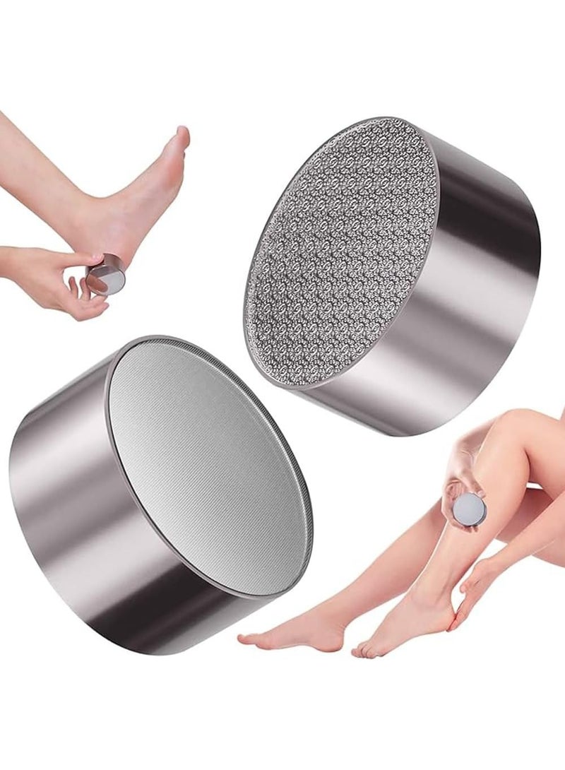 Professor Crystal Hair Remover for Women and Men, 2 in 1 Foot File Callus Remover for Feet Hair Removal, Painless Hair Exfoliation Tool for Arms Legs Back Works as Nail File and Buffer - by Professor - Silver  - Image 1