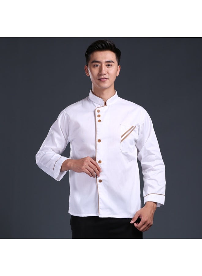 NIBEMINENT Chef Uniform Men Jacket Cooking Clothes Kitchen Shirt Waitress Food Service Hotel Fast Food Hot Pot Cake Shop  - Image 1