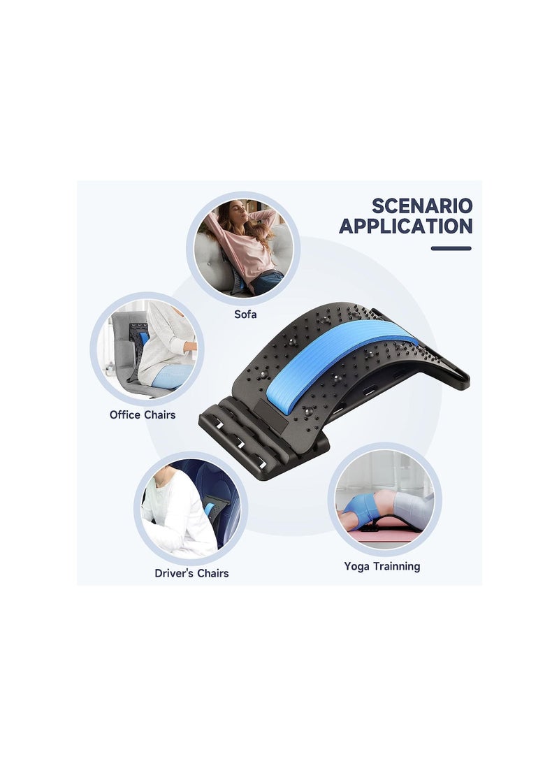 Back Stretcher Back Cracking Device, 4 Levels Back Cracker Board Chiro Board, Back Popper Back Stretcher for Lower and Upper Back Pain Relief, Adjustable Spine Board Lumbar Stretcher