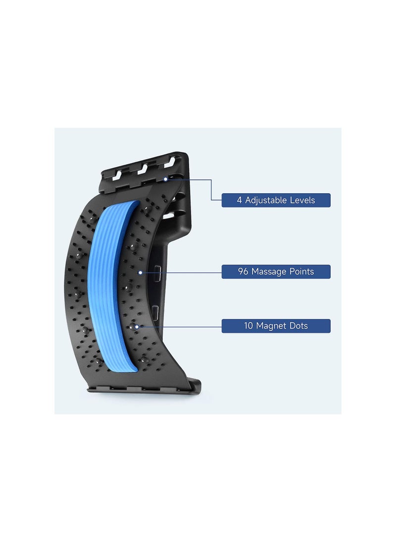 Back Stretcher Back Cracking Device, 4 Levels Back Cracker Board Chiro Board, Back Popper Back Stretcher for Lower and Upper Back Pain Relief, Adjustable Spine Board Lumbar Stretcher