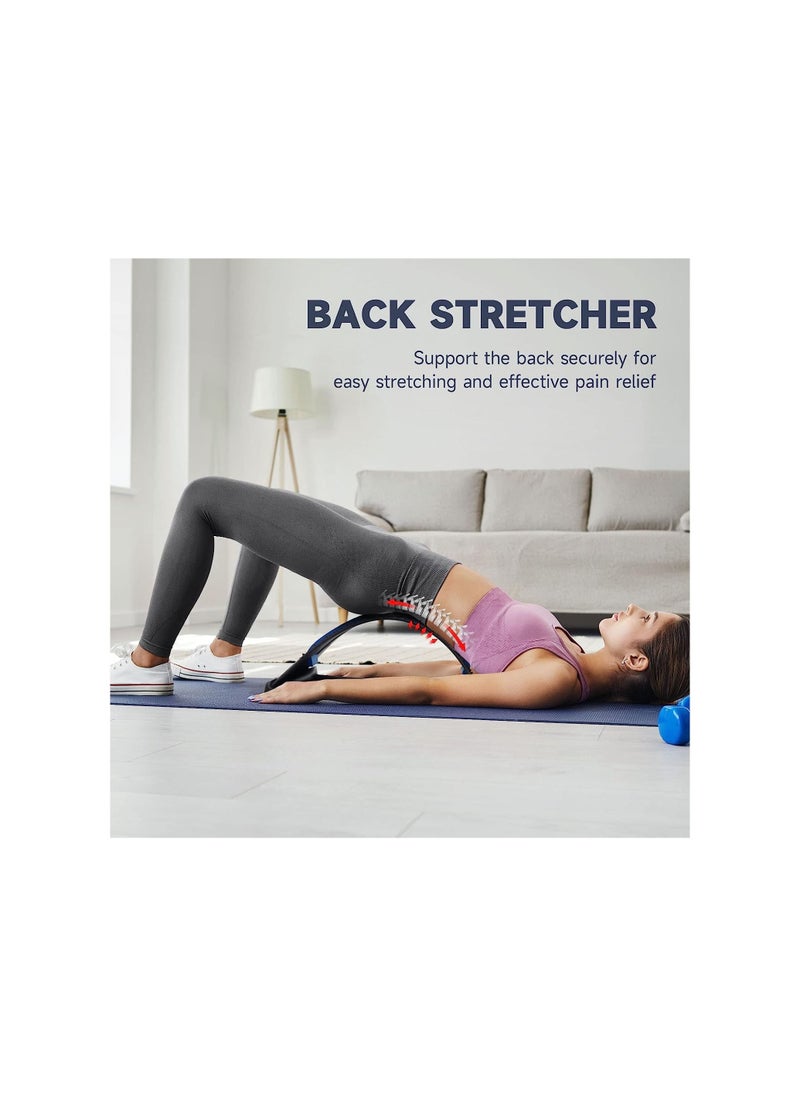 Back Stretcher Back Cracking Device, 4 Levels Back Cracker Board Chiro Board, Back Popper Back Stretcher for Lower and Upper Back Pain Relief, Adjustable Spine Board Lumbar Stretcher
