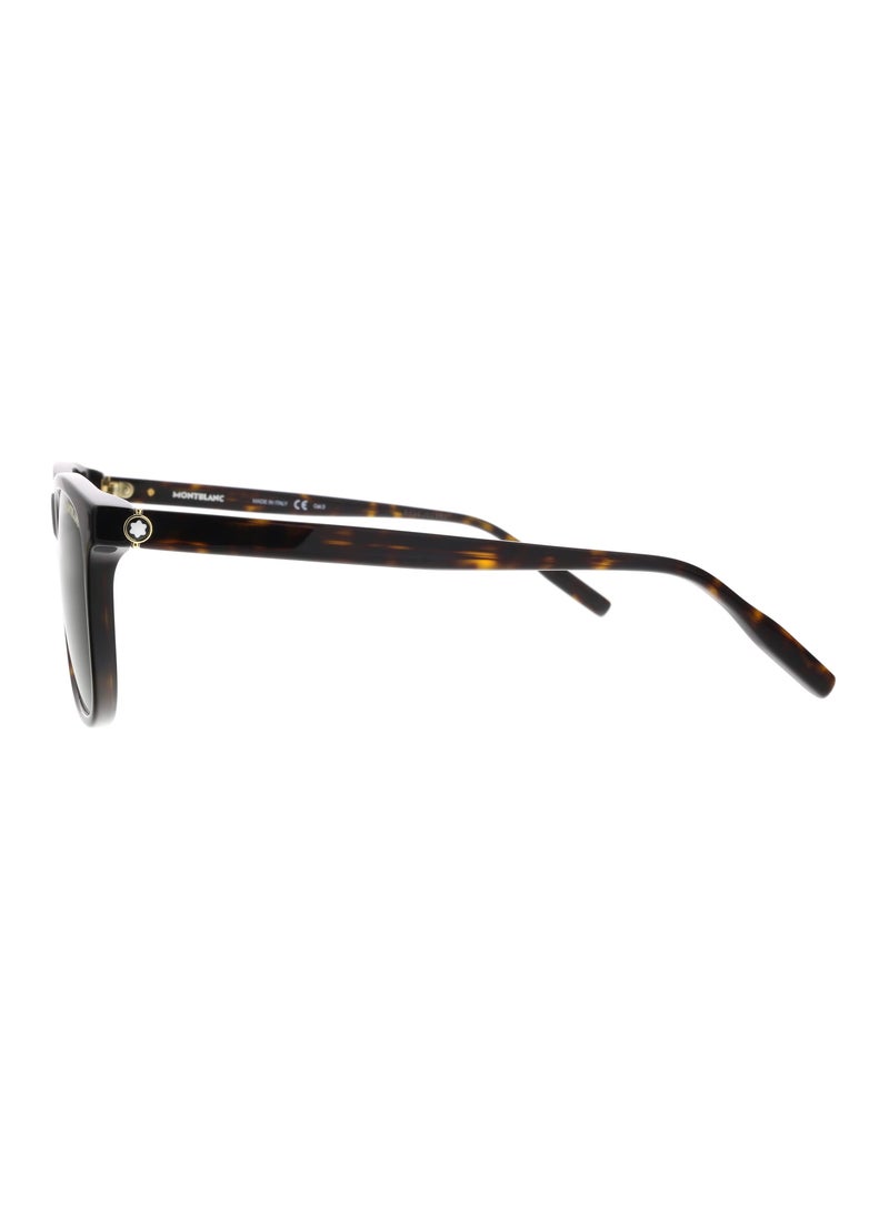 مونت بلانك نظارات شمسية رجالية من Montblanc بتصميم مربع باللون الهافانا وعدسات خضراء MB0013S-003 بقياس 56  - Image 3