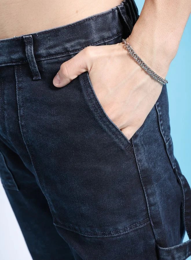 The Indian Garage Co Men Baggy Solid Mid-Rise Stretchable Jeans