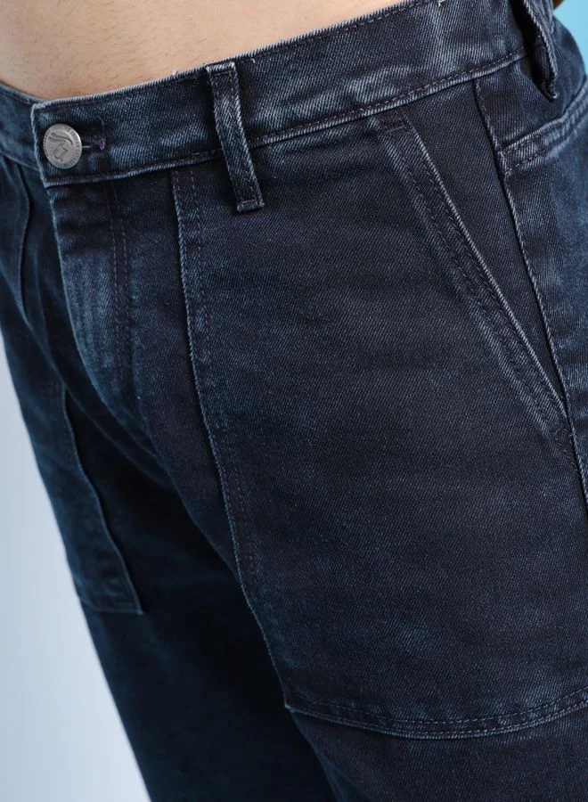 The Indian Garage Co Men Baggy Solid Mid-Rise Stretchable Jeans