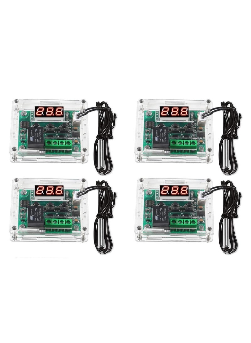 جهاز تحكم في درجة الحرارة الرقمية W1209 DC 12V، مع شاشة رقمية حمراء -50-110°C، وحدة تحكم درجة الحرارة الإلكترونية مع مفتاح وصندوق مقاوم للماء  - Image 1