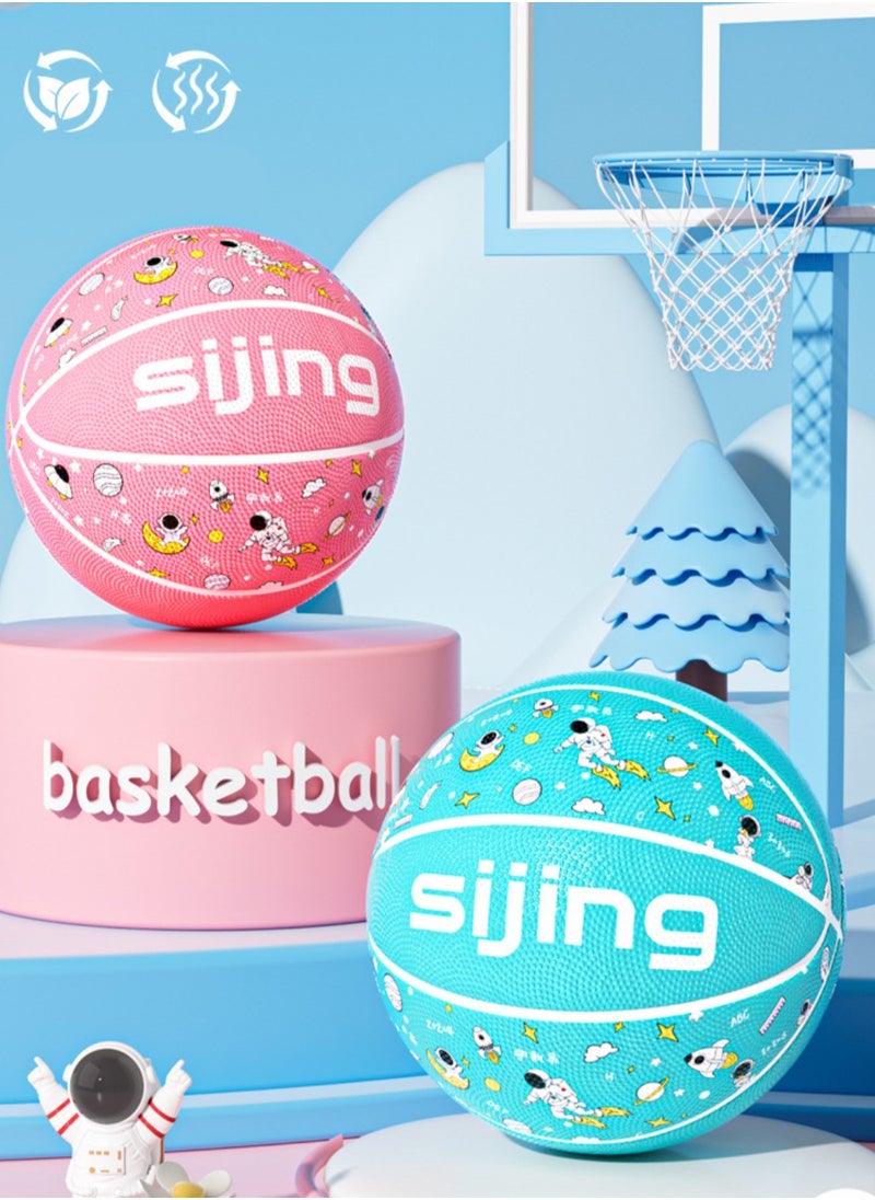 EAZZY Size 5 Kids/Youth Basketball for Kids 4-12 Years Old, Size 4 Kids Basketball for Kids 5-7 Years Old, Thickened Rubber for Soft Touch Indoor Outdoor  PU Basketball  pink  - Image 3